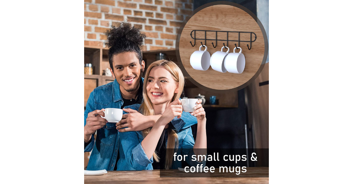 Single-tier metal coffee cup rack
