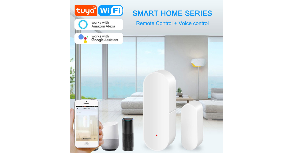 sliding door alarm sensor in modern apartment