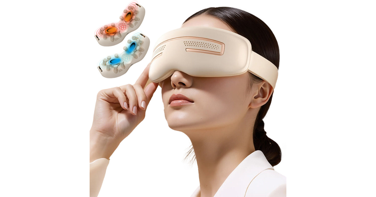 smart eye massager with heat and cooling therapy