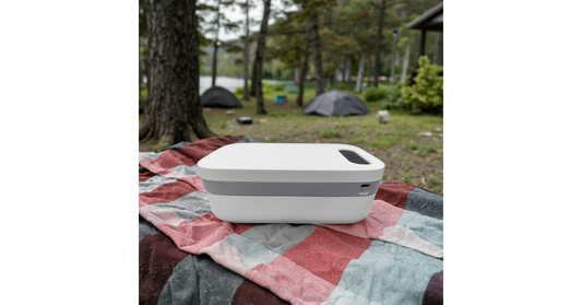 Portable self heating lunch box with rechargeable battery