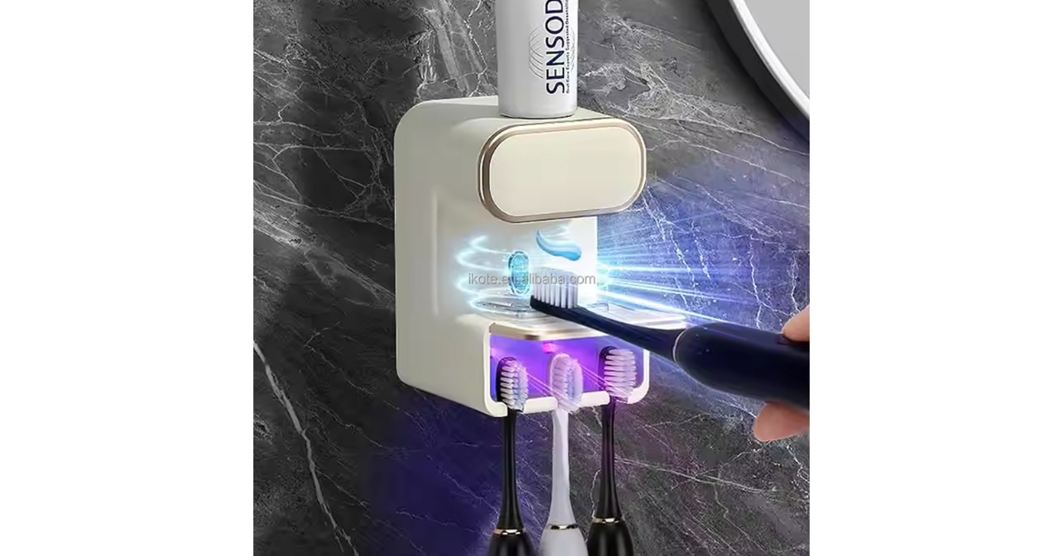 Smart UV toothbrush sanitizer mounted on wall