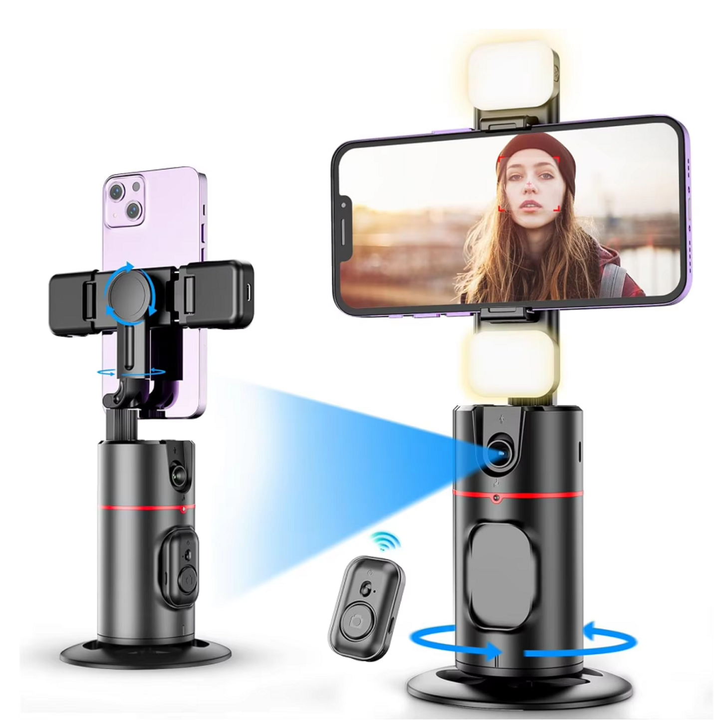 Smartphone Gimbal Stabilizer with automatic face tracking and smooth camera movement features