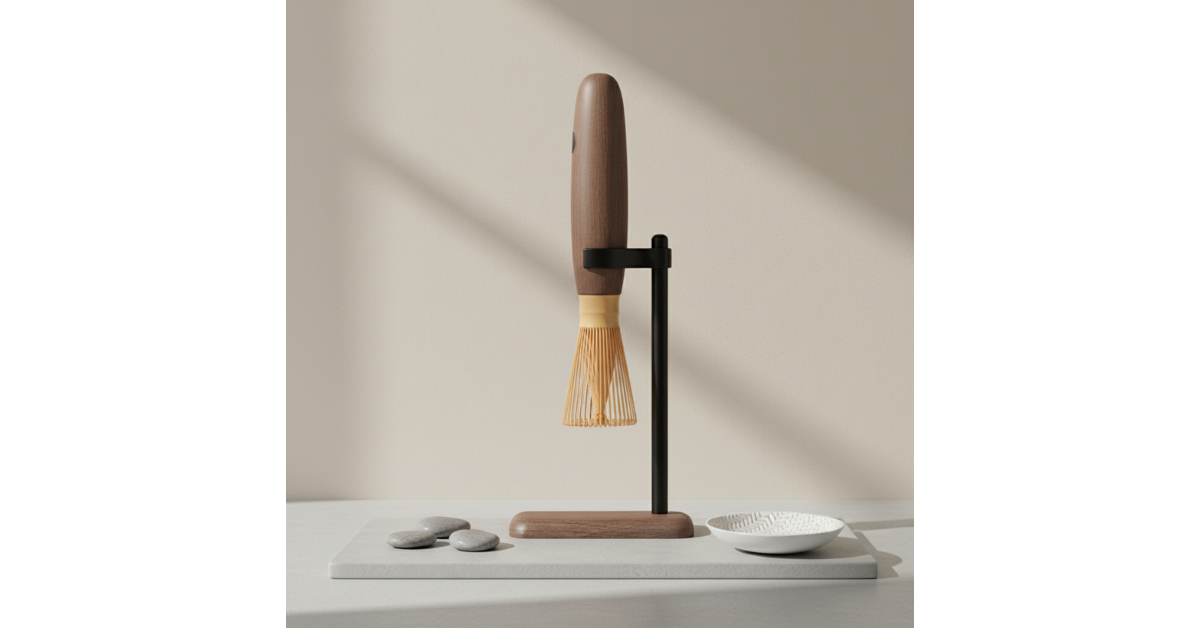handheld milk frother mixing matcha