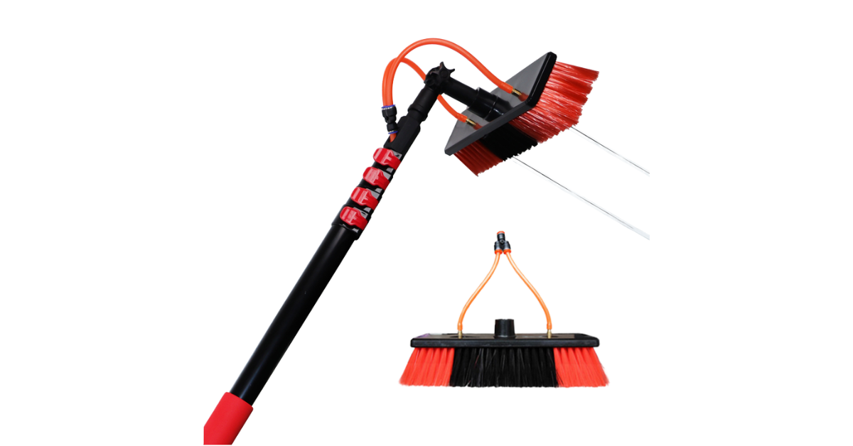 Horizontal sliding window with brush