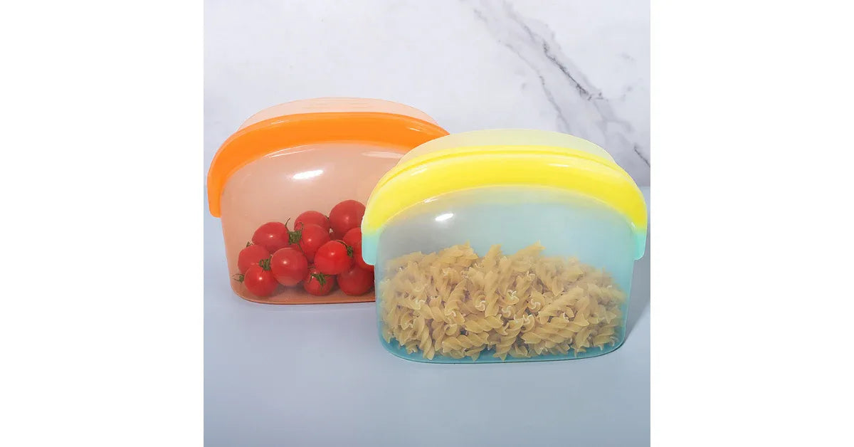 2 Pcs Reusable Silicone Food Storage Bags – Eco-Friendly, BPA Free - vitaliqa