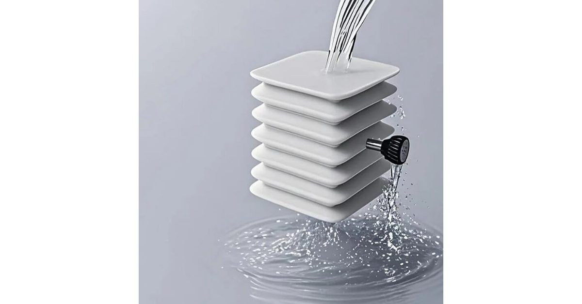 Front view of adjustable silicone sink splash guard