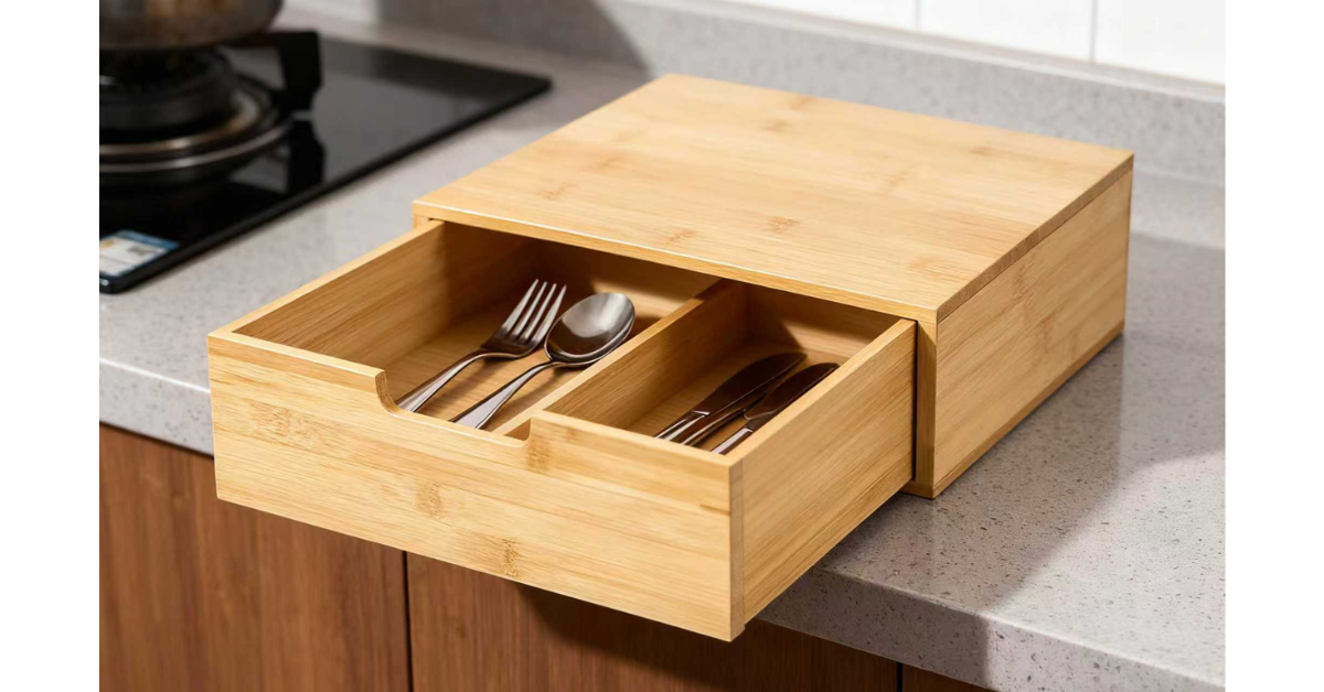 Eco-friendly bamboo clothing organizer stacked