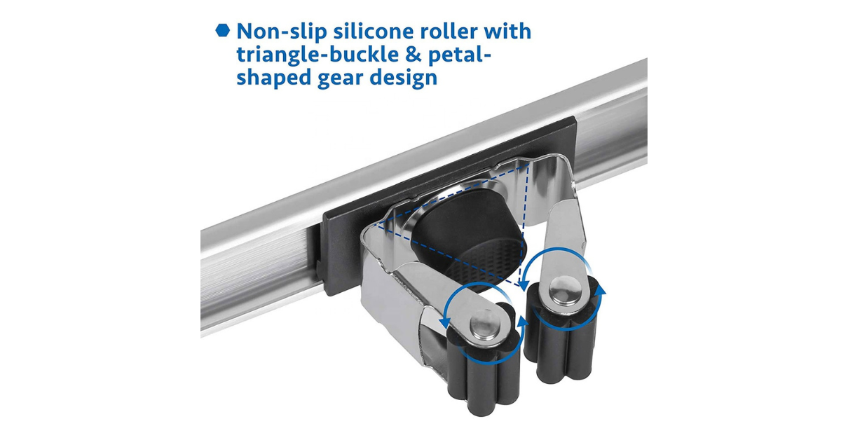 stainless steel broom and mop holder wall mounted