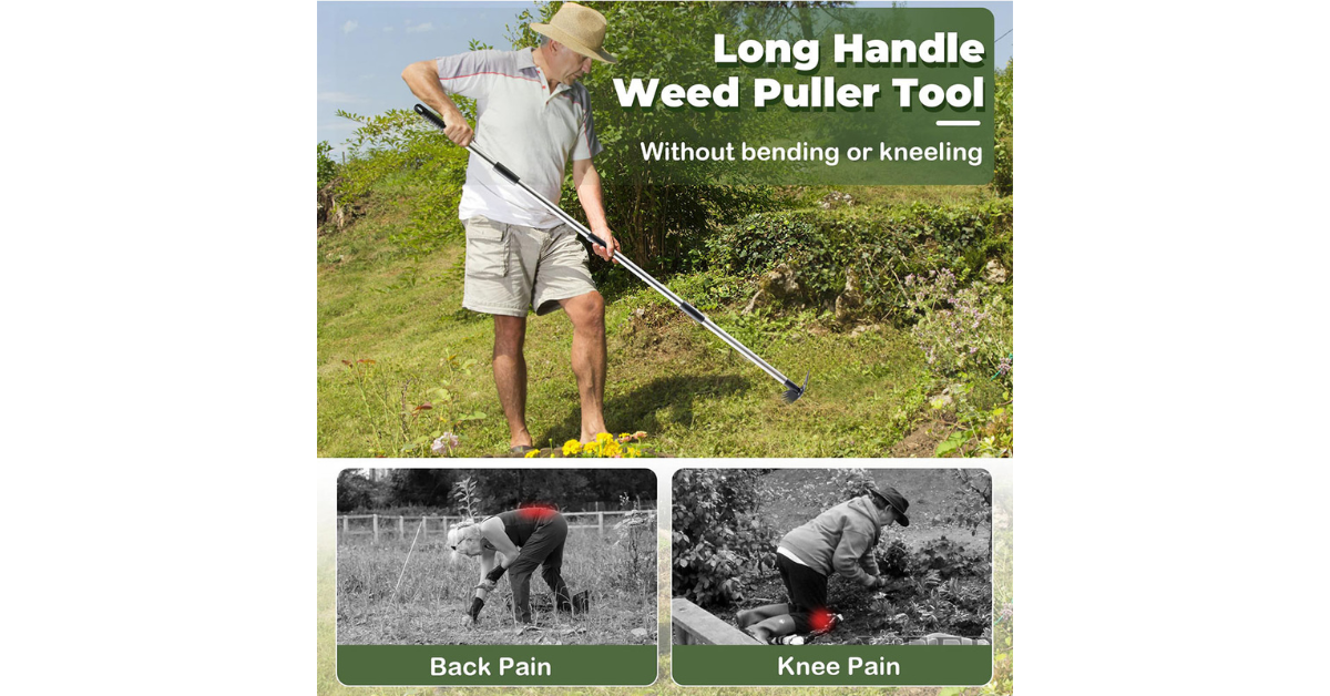 Stand up weed puller tool outdoor use