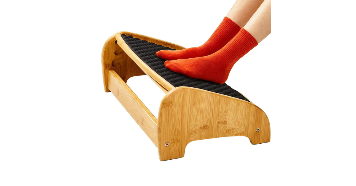 computer desk foot rest bamboo