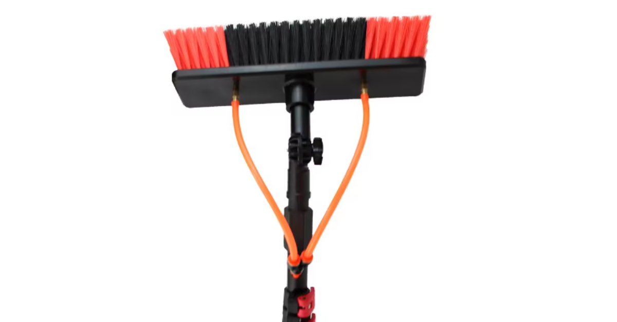 Telescopic rod cleaning kit for sliding windows