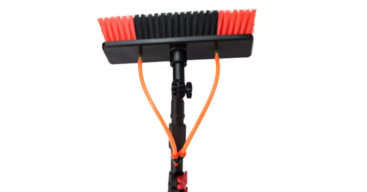 Telescopic rod cleaning kit for sliding windows