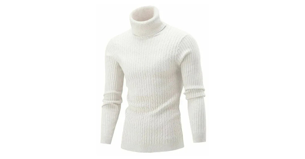 Men’s 500g Winter Turtleneck Sweater – Thick Knit Warm Pullover - vitaliqa