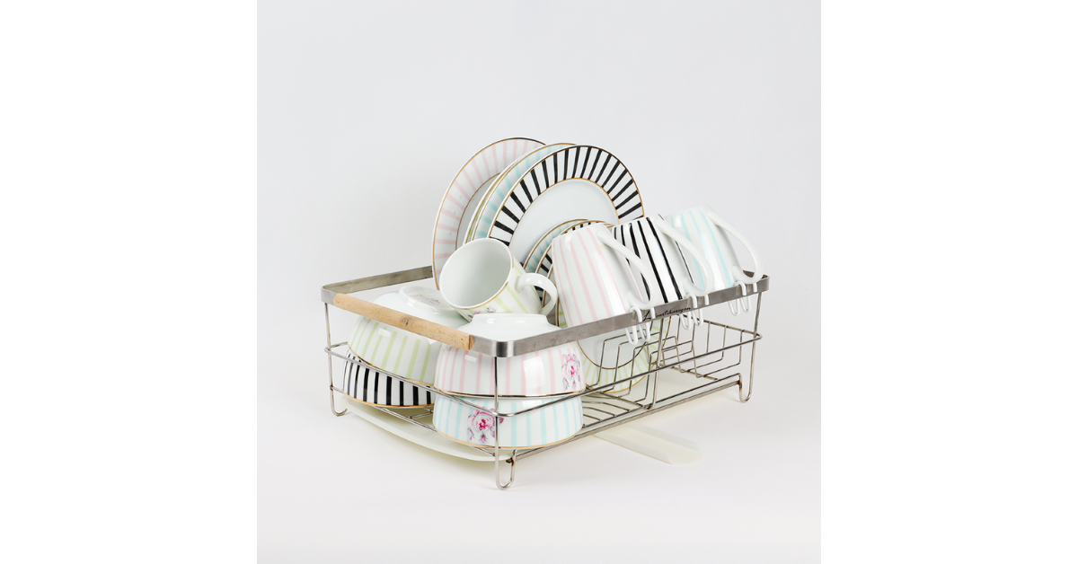 Stackable plastic drawers on a desktop
