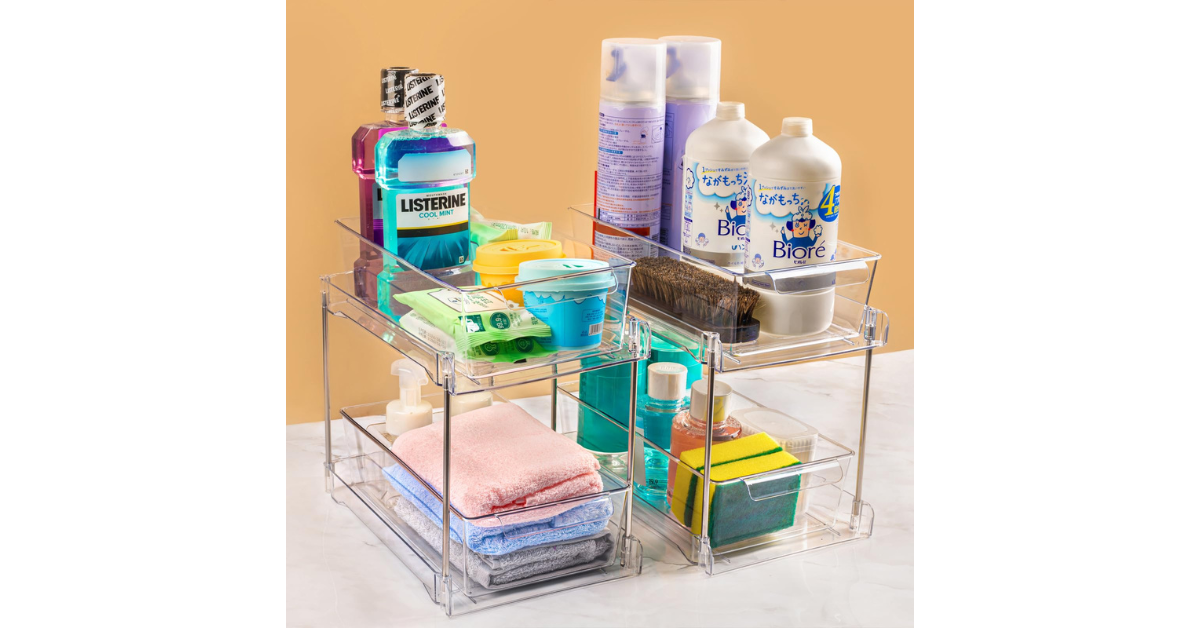 Transparent plastic drawers showcasing easy access