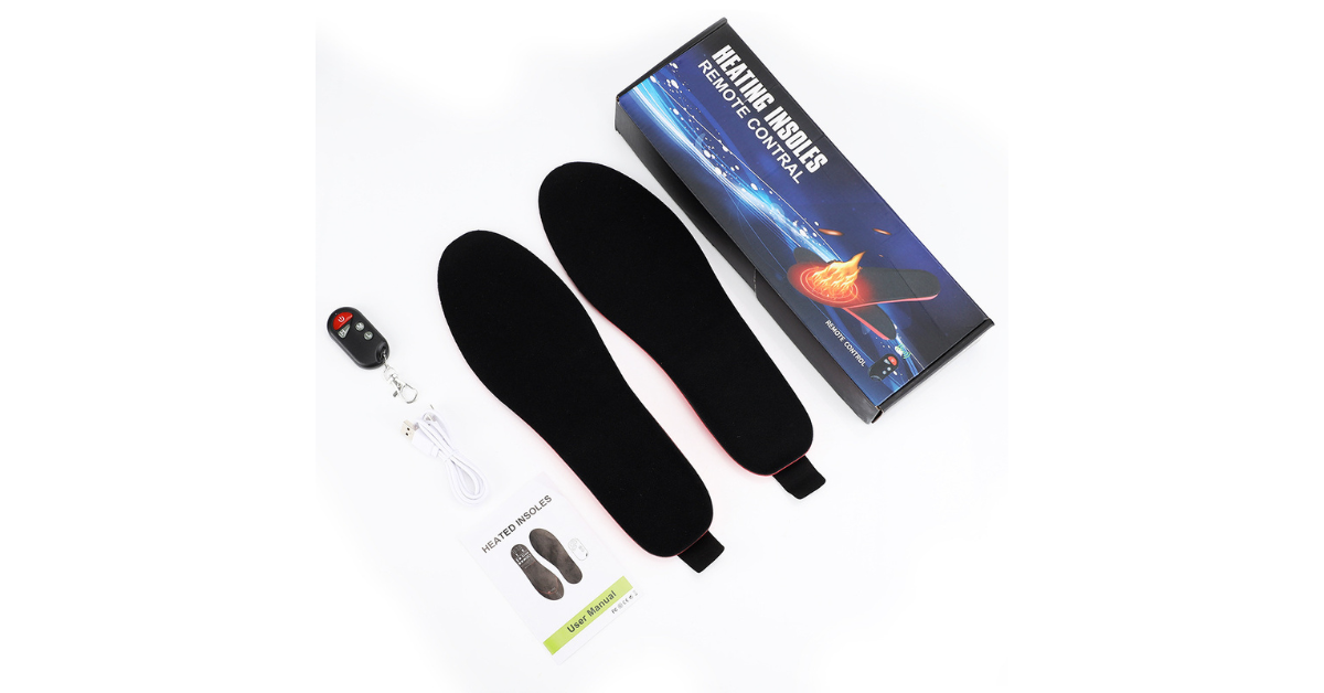 usb rechargeable heated insoles inside boots