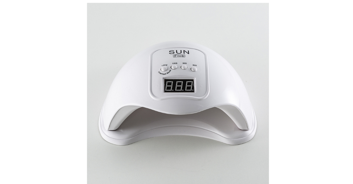 USB Sun Five UV LED Nail Lamp in white curing gel nails