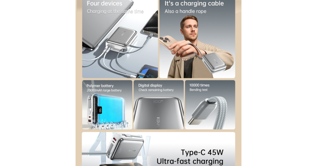 power bank charging smartphone