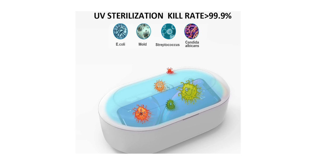 Phone germ cleaner using UV light
