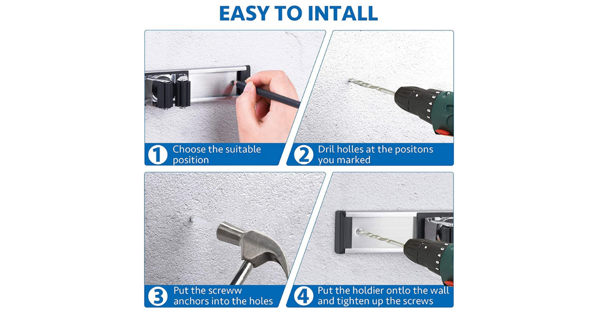 bathroom mop holder wall mount