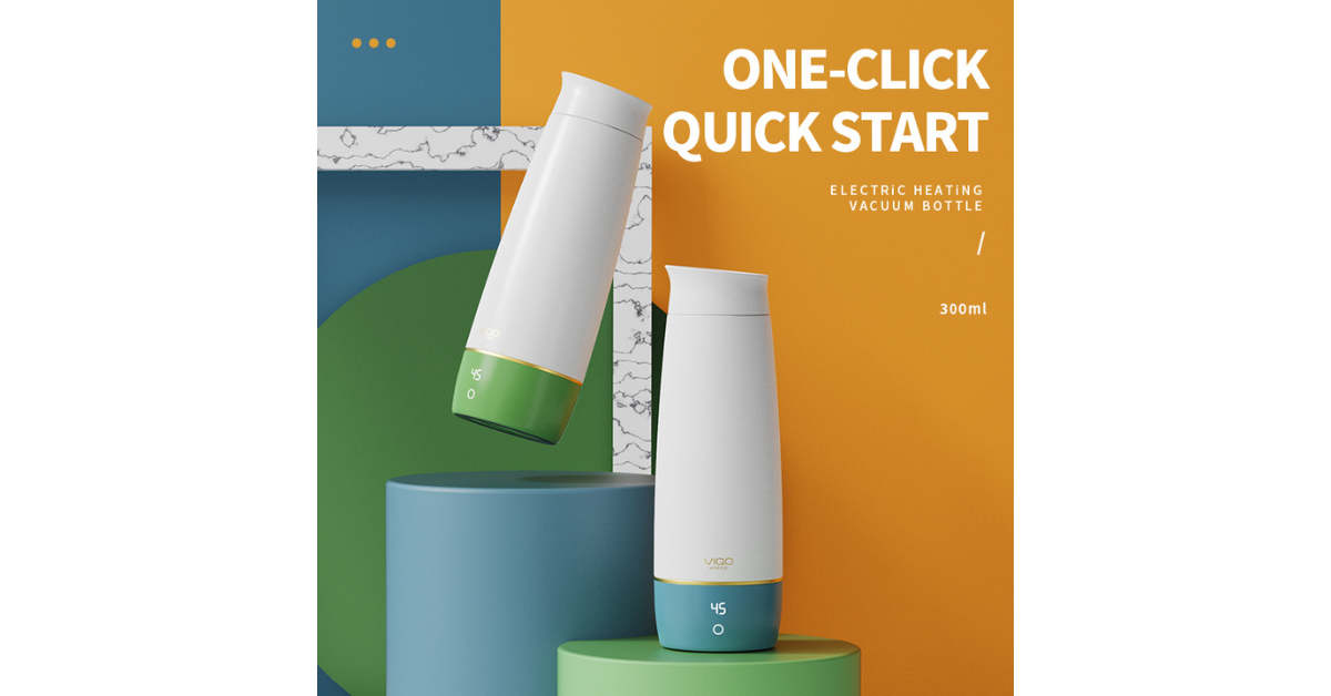 modern smart water bottle on desk setup