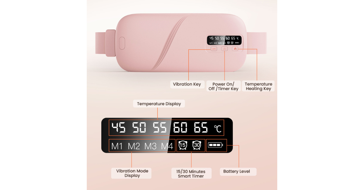 Adjustable vibration massage levels on heating pad
