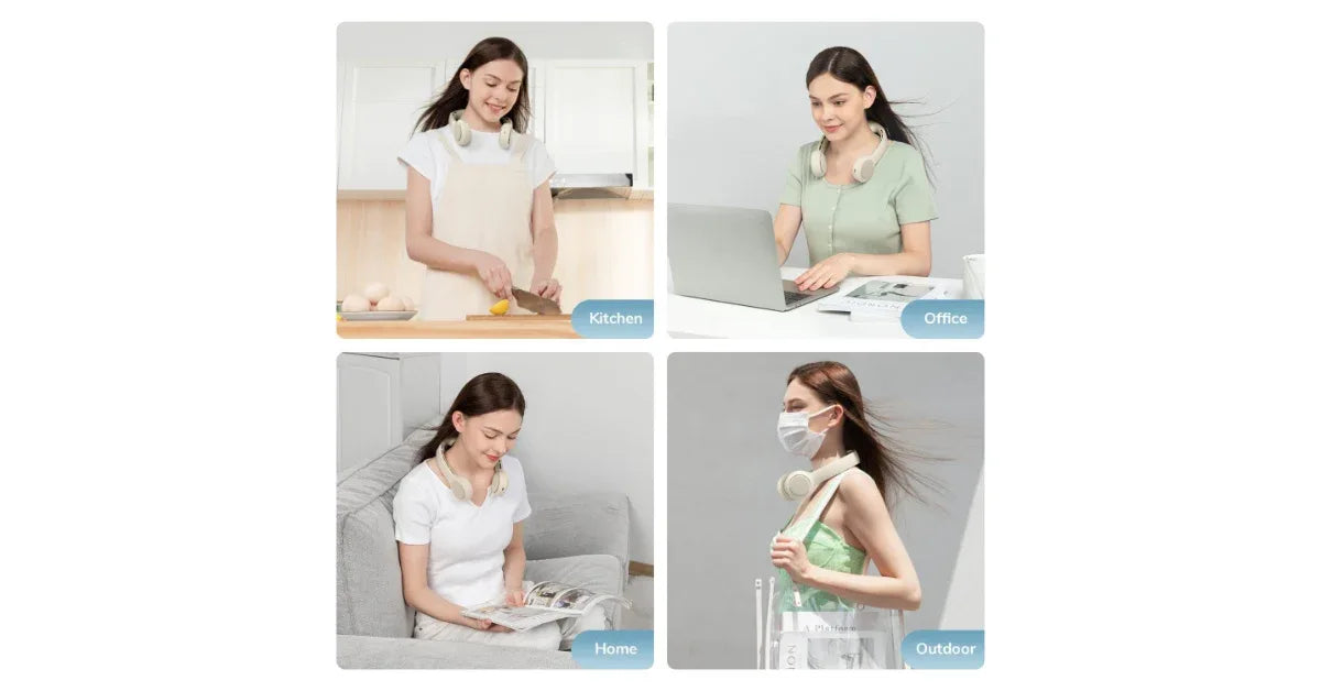 JisuLife FA31 USB Rechargeable Neck Fan – Hands-Free Bladeless Cooling - vitaliqa