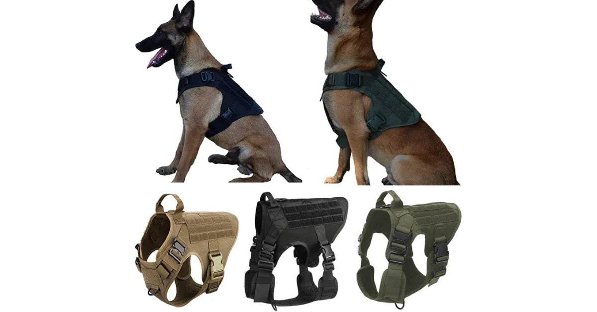 Heavy Duty Training Nylon Tactical Adjustable Dog Harness (Calming Pet Vest for Dogs) - vitaliqa