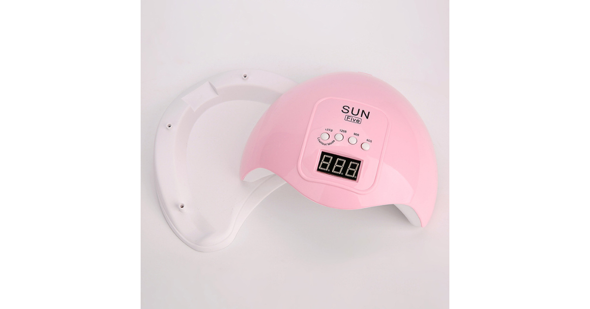 Professional nail lamp in salon setting
