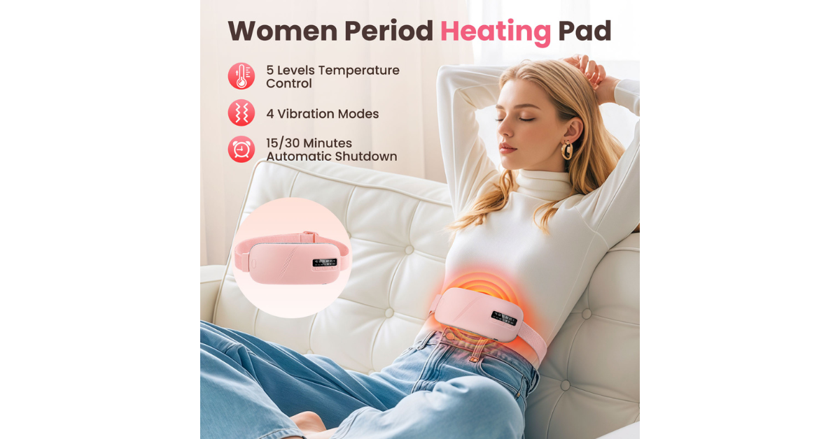 Wireless period heat pad with temperature settings