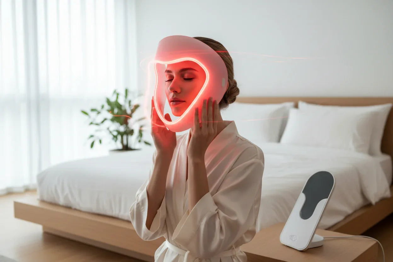 4 Colors LED Photon Red Light Therapy Mask 630nm & 850nm | Silicone Far Infrared LED Face Mask for Home Anti-Aging - vitaliqa