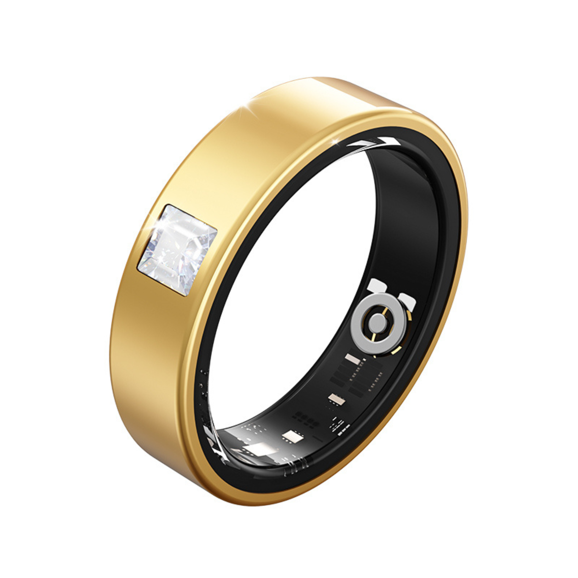 Heart Rate Smart Ring tracking personal activity and wellness information through connected mobile application