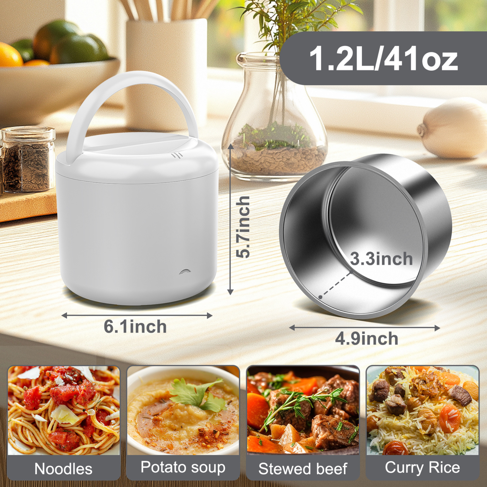 Electric lunch box food warmer portable for construction workers