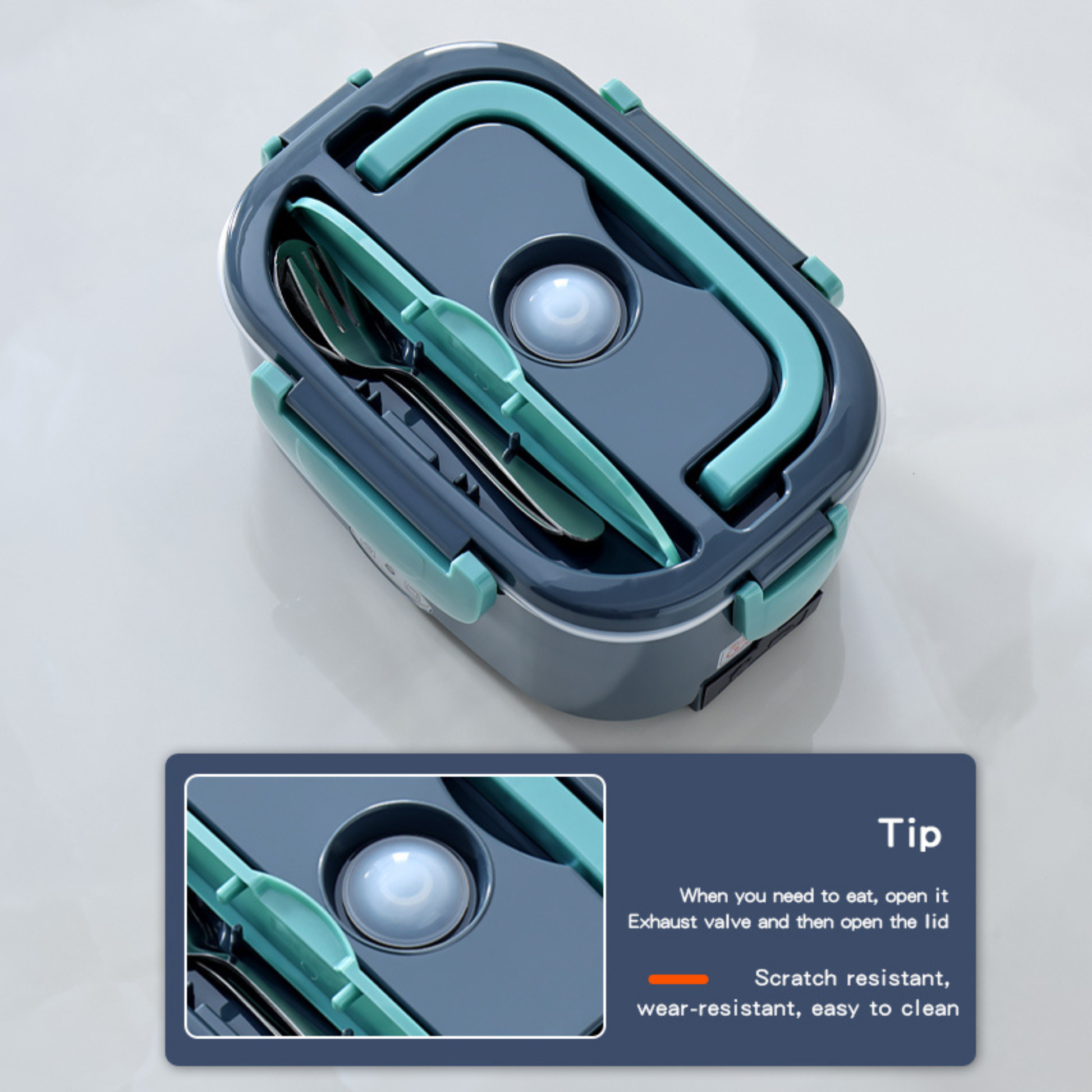 Electric lunch box heater 12V 24V stainless steel food warmer 1.5L for car and office use
