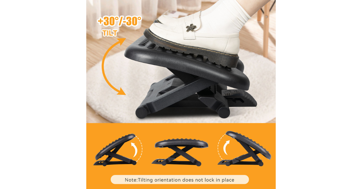 ergonomic office footrest massage surface