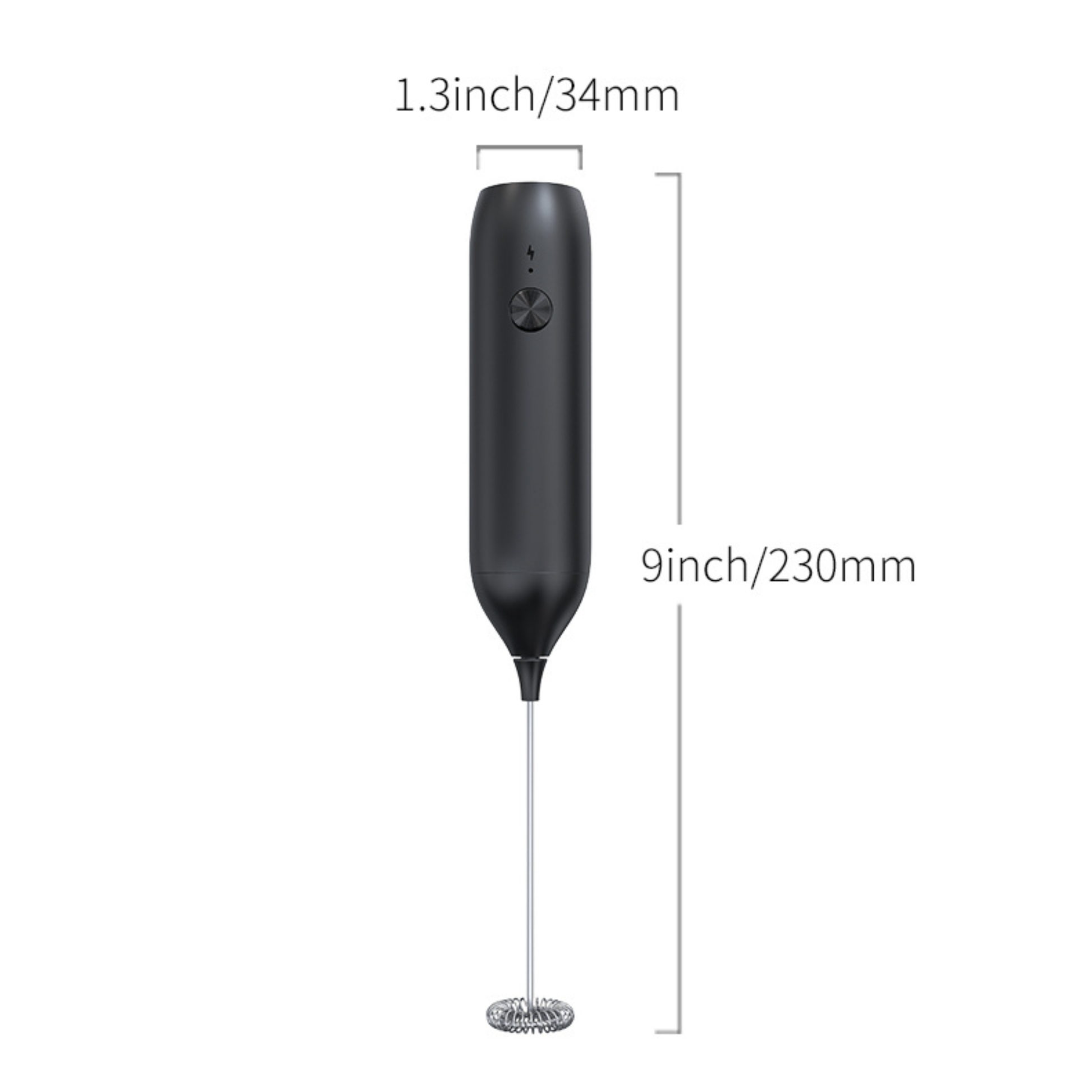 Type-C Rechargeable Handheld Electric Milk Frother mixing warm milk for a smooth latte.