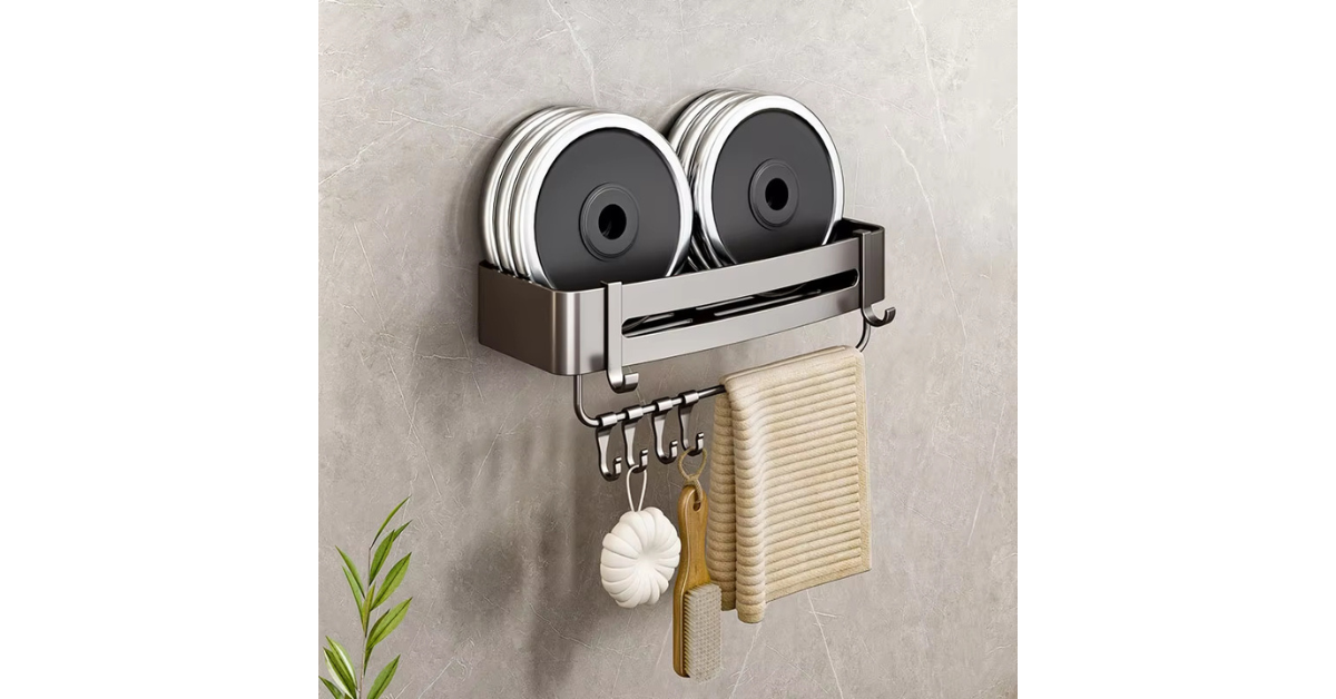 wall mounted aluminum bathroom rack