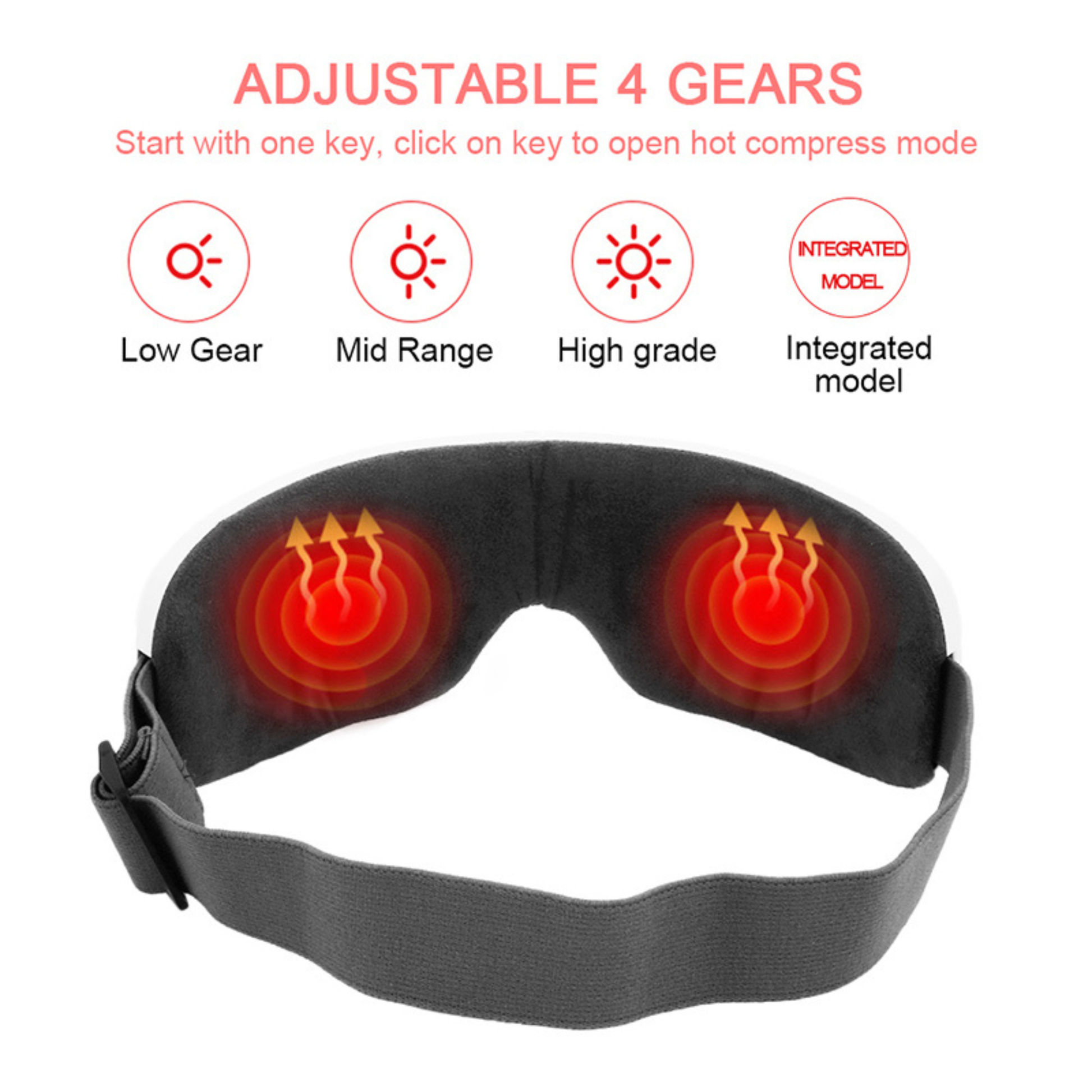 Heated eye mask for dry eyes with Bluetooth music and vibration massage technology