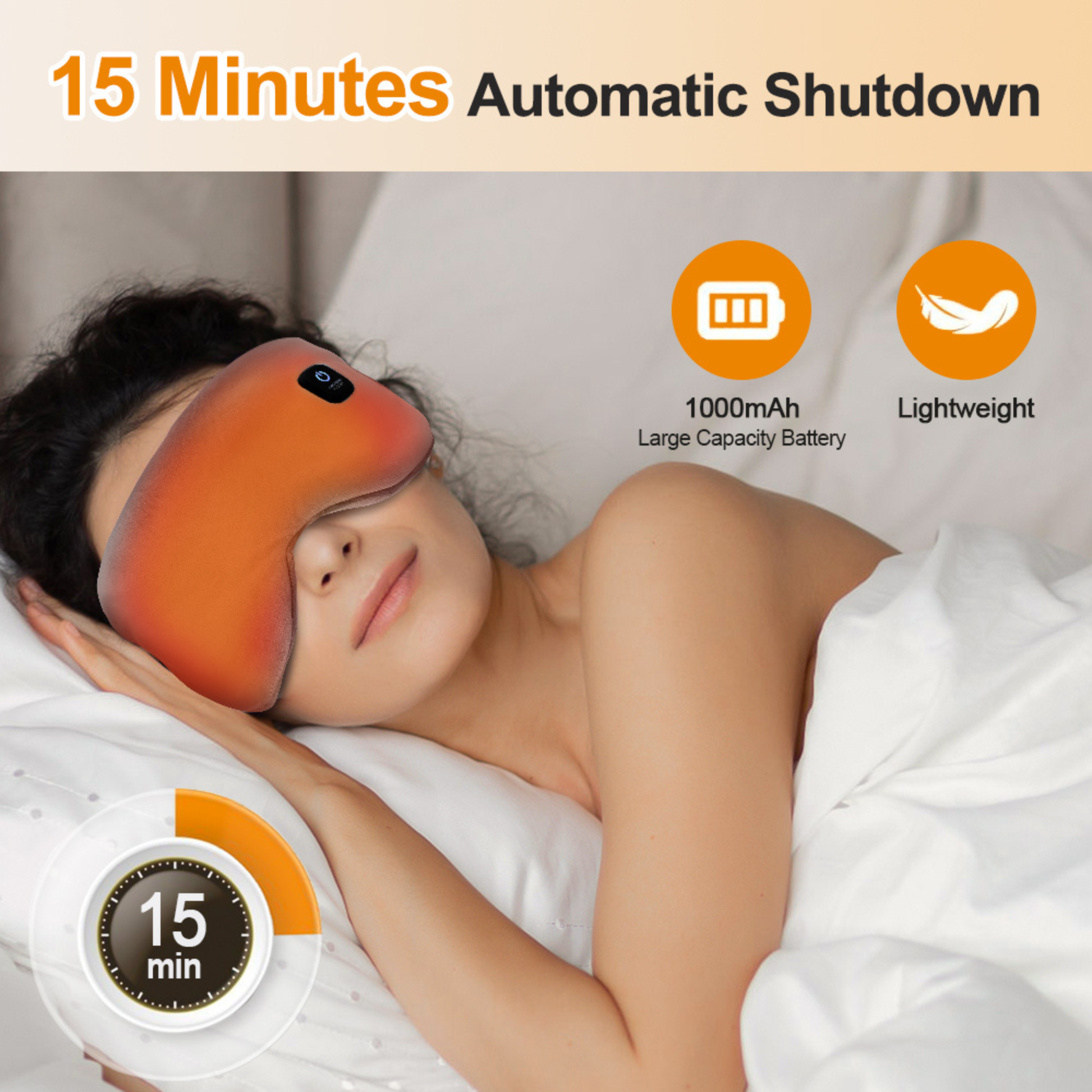 Heated eye mask for dry eyes with cordless rechargeable battery