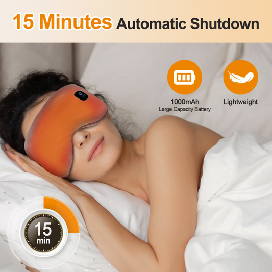 Heated eye mask for dry eyes with cordless rechargeable battery