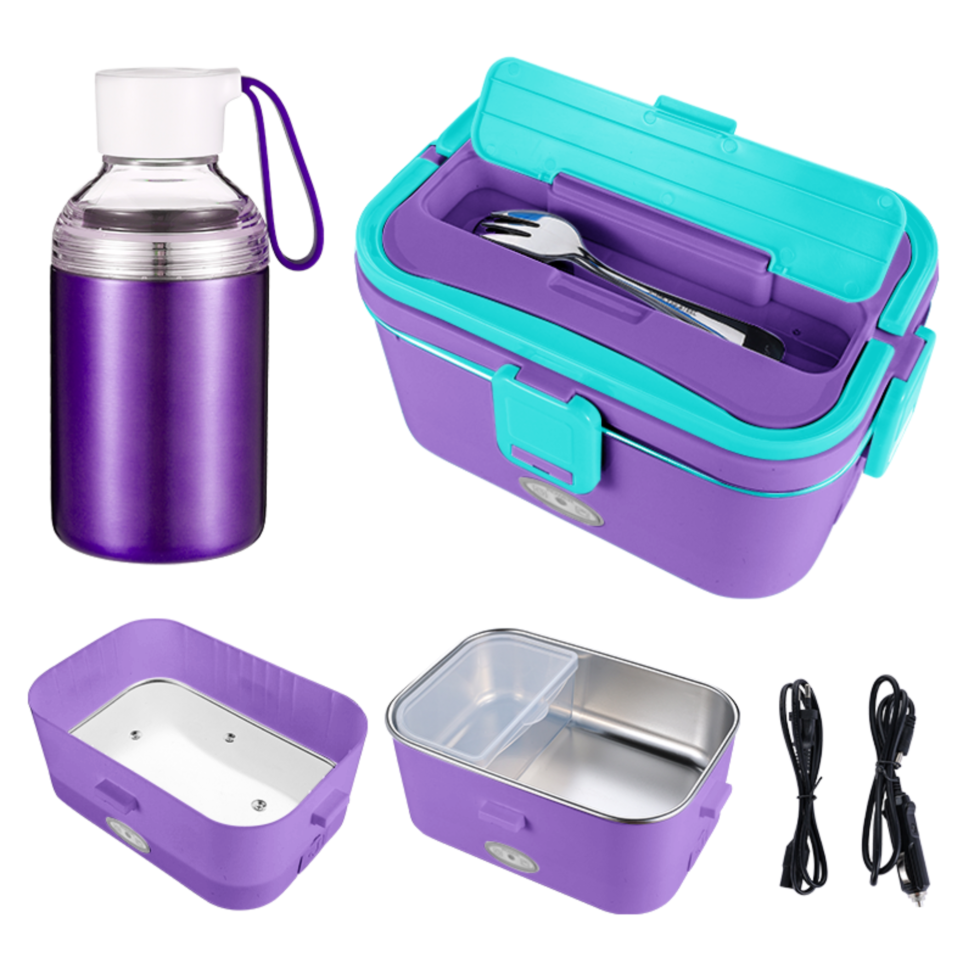 Heated Lunch Box with Stainless Steel Container showing easy meal preparation and convenient food heating.