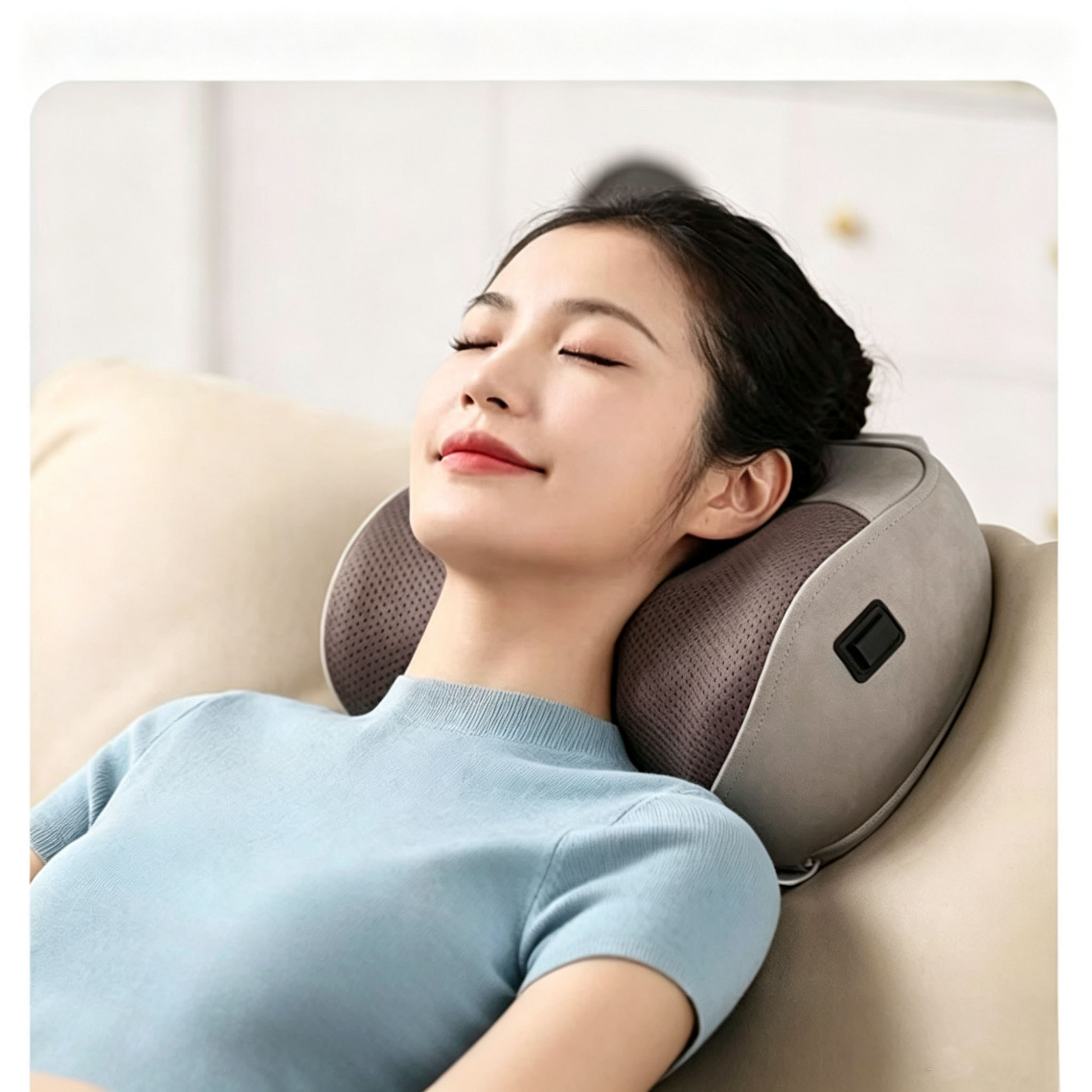 Heated vibration neck support pillow for daily relaxation and comfort