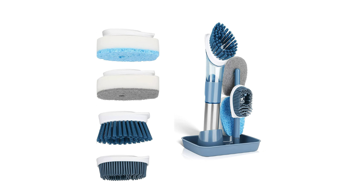 dish scrub brush with replacement heads