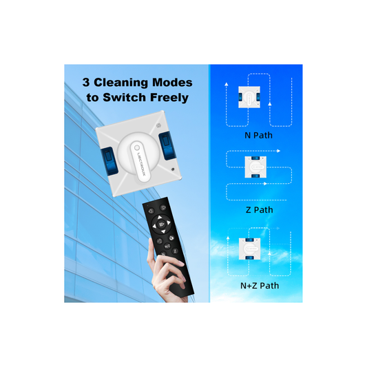 LIECTROUX YW509 smart window cleaning robot cleaning a large glass window