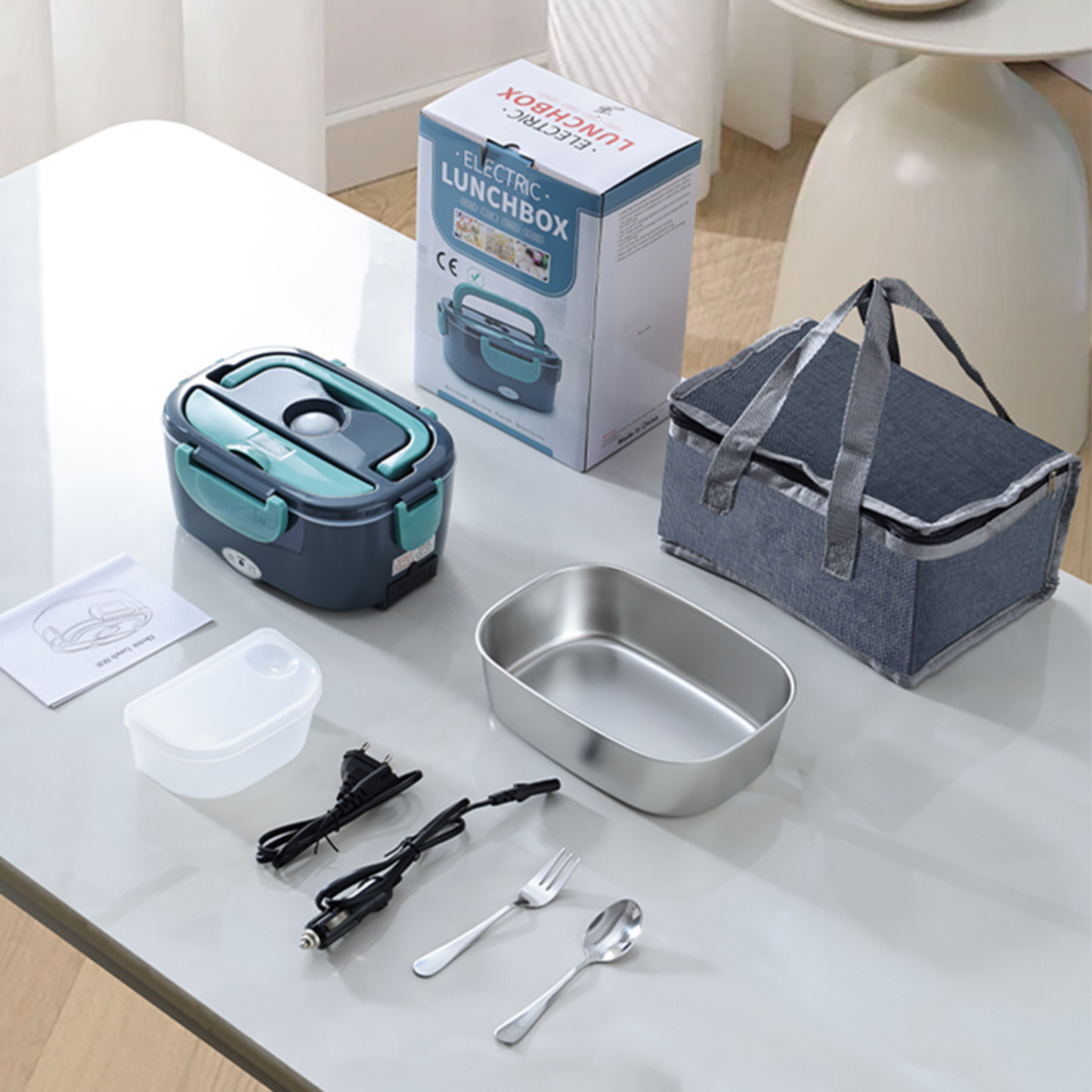 Electric lunch box heater for car 12V 24V compatible portable meal warmer