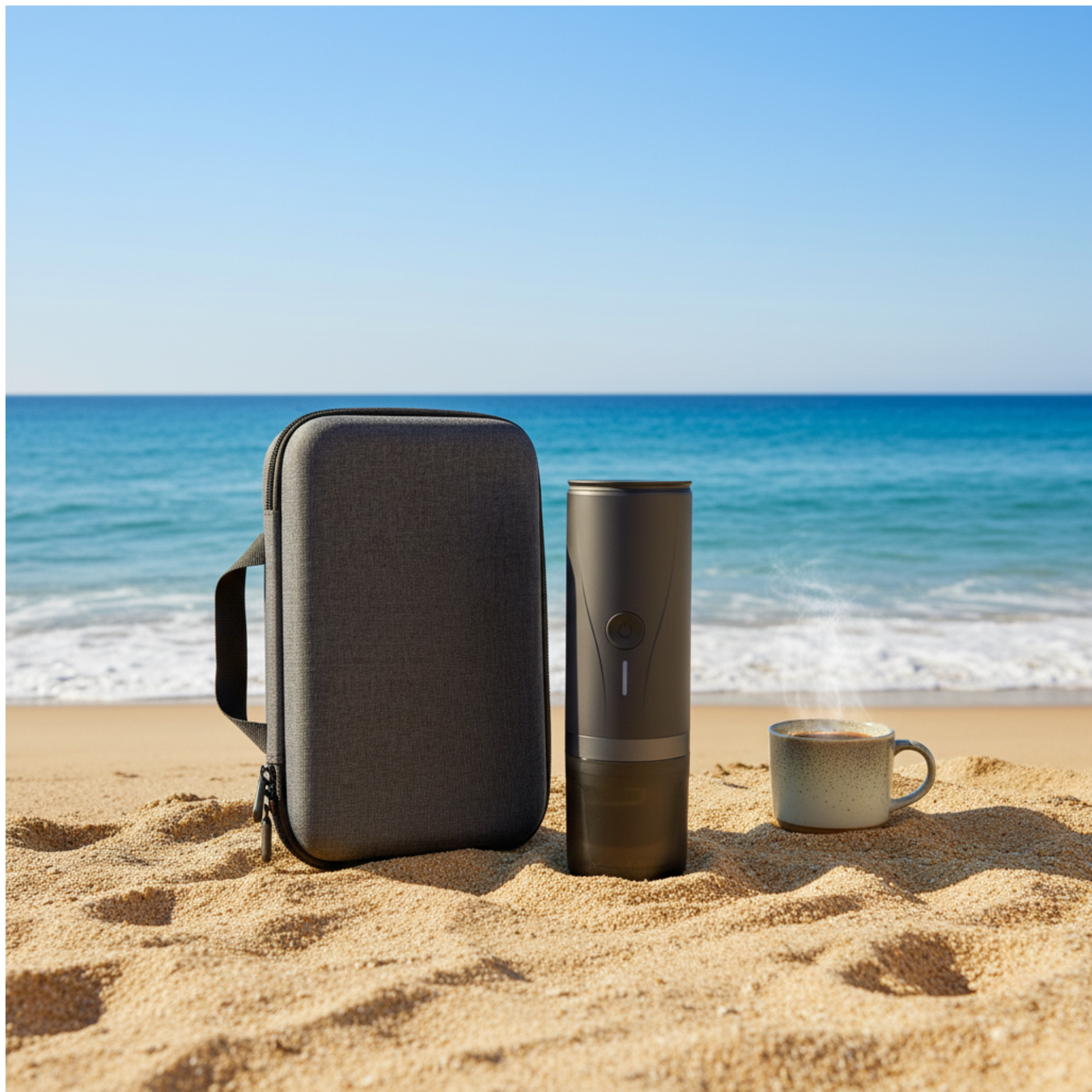 Portable Espresso Machine used as a Travel Espresso Machine solution for outdoor coffee moments and camping trips.