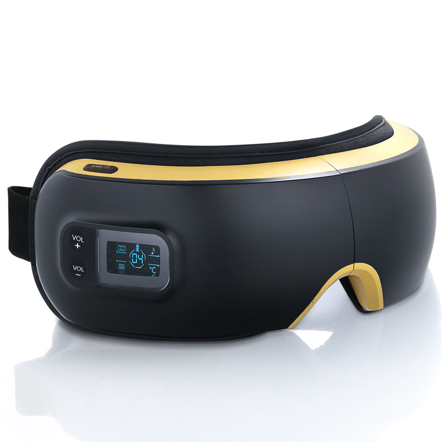 Eye massager with heat showing modern wellness technology for computer users experiencing eye strain.