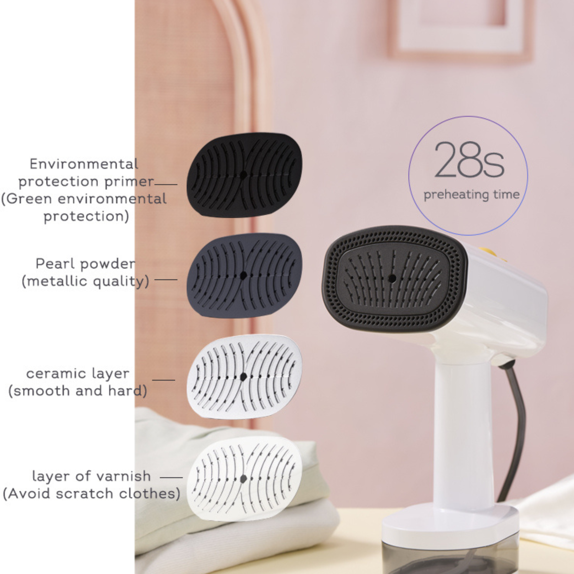 Portable Steam Iron for Clothes removing deep wrinkles from a formal jacket.