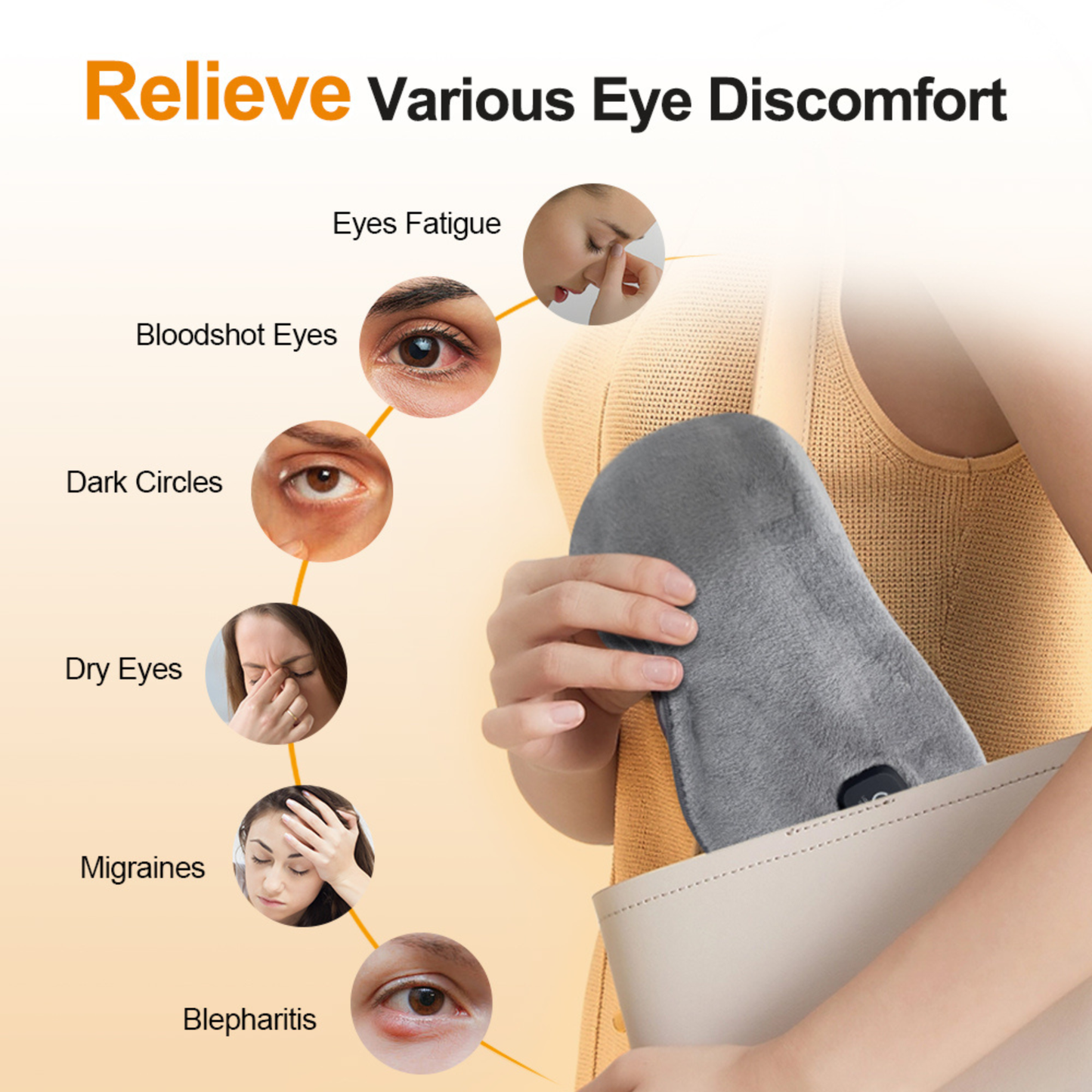 Reusable heated eye mask for dry eyes and everyday comfort
