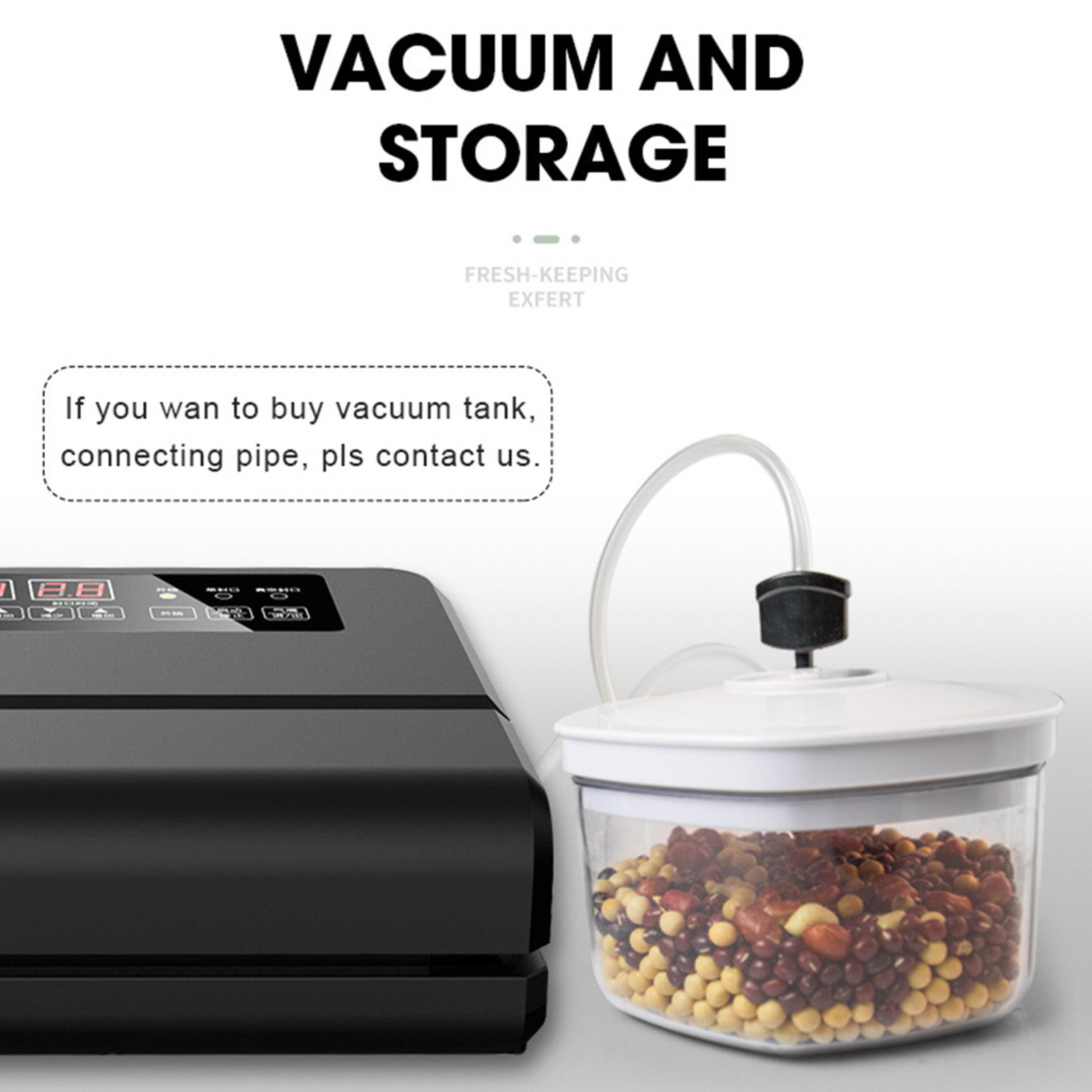 Commercial Vacuum Food Sealer Machine vacuum sealing fresh vegetables with powerful 80kPa suction for long-lasting food preservation.